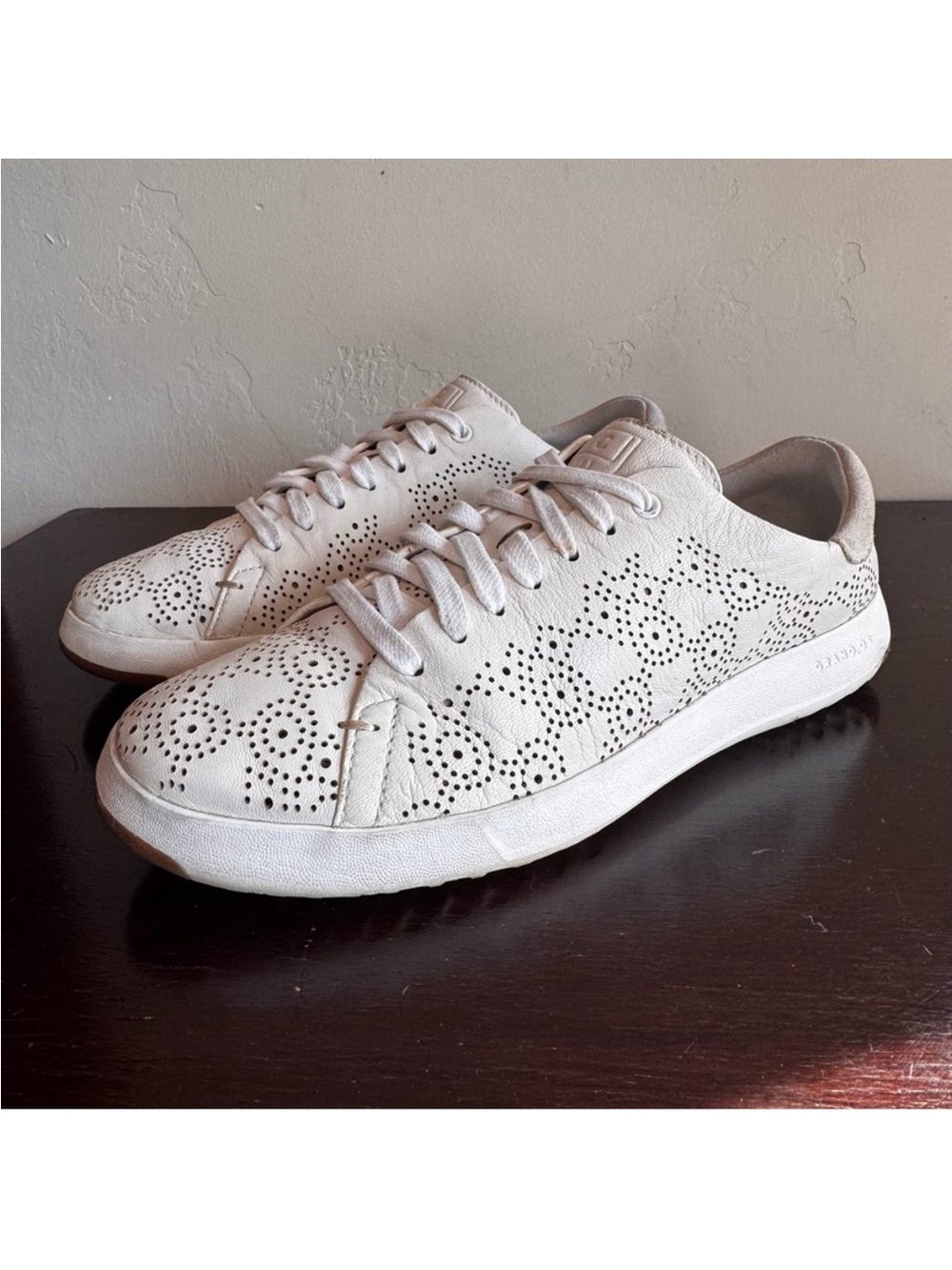 Cole Haan Women's GrandPro Paisley Perforated Sneakers in Off-White Leather